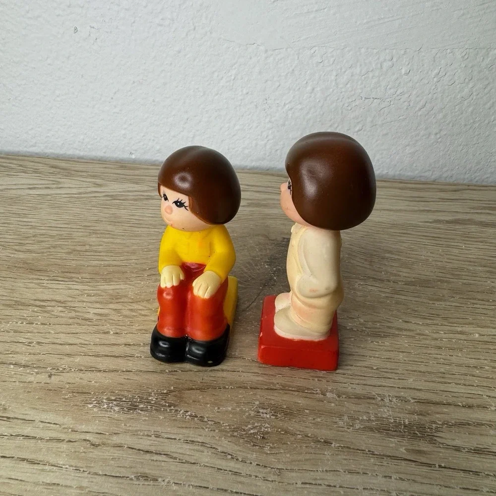 Lot of 2 Vintage‎ 1980's TYCO Brick Block People Rubber Building Vinyl Figures